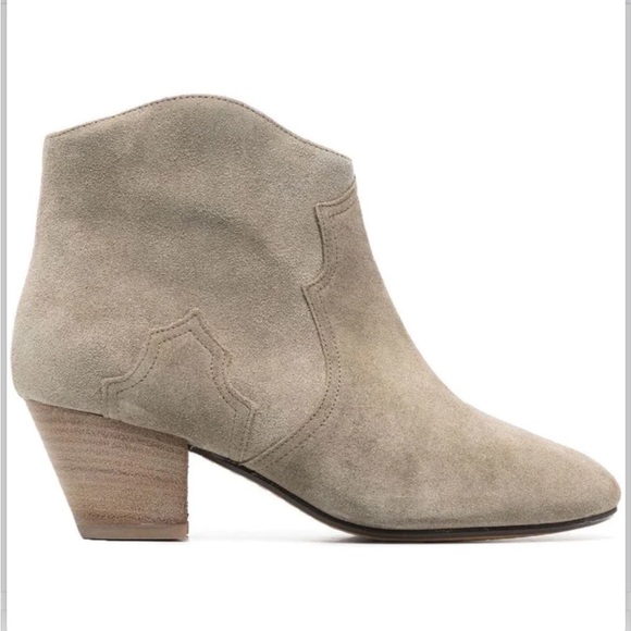 Isabel Marant Dicker Suede Ankle Boots Gris size 37 - Picture 1 of 8
